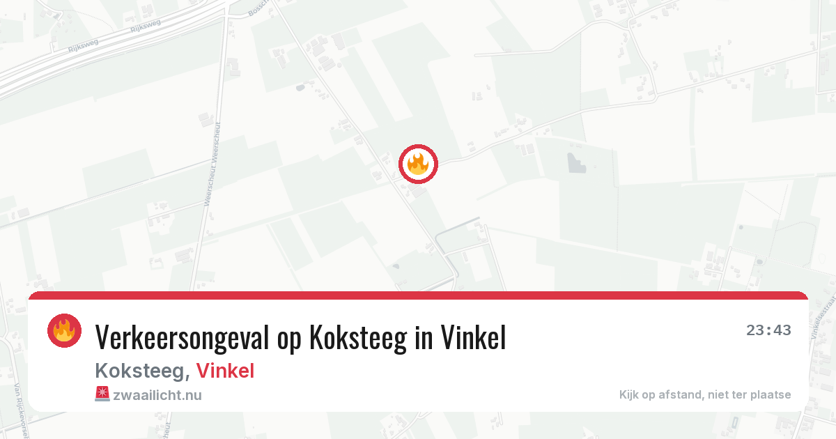 Verkeersongeval op Koksteeg in Vinkel — 21 mrt 2026