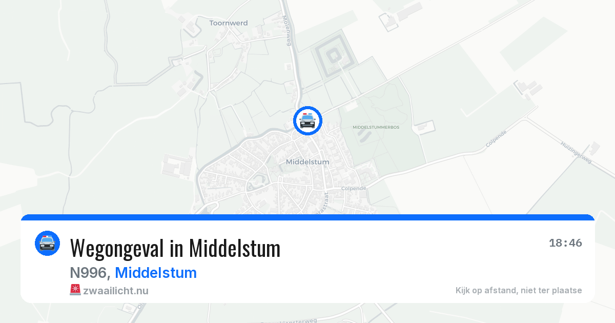 Wegongeval in Middelstum — 19 apr 2026