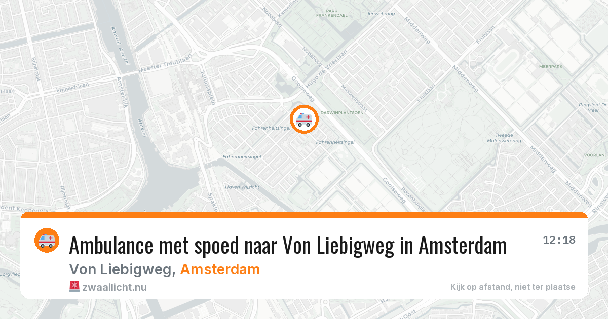 Ambulance met spoed naar Von Liebigweg in Amsterdam — 30 mei 2026