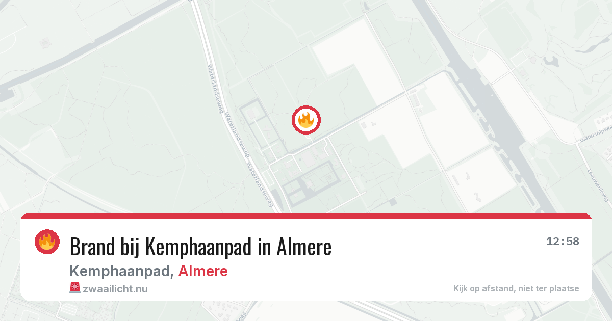 Brand bij Kemphaanpad in Almere — 18 mei 2026