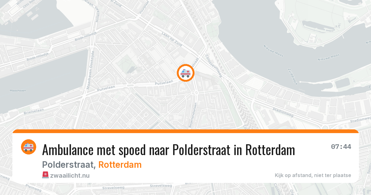 Ambulance met spoed naar Polderstraat in Rotterdam — 25 jul 2026