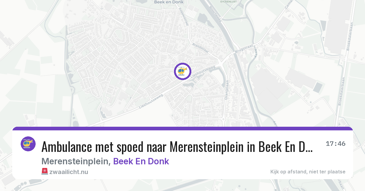 Ambulance met spoed naar Merensteinplein in Beek En Donk — 11 jul 2026