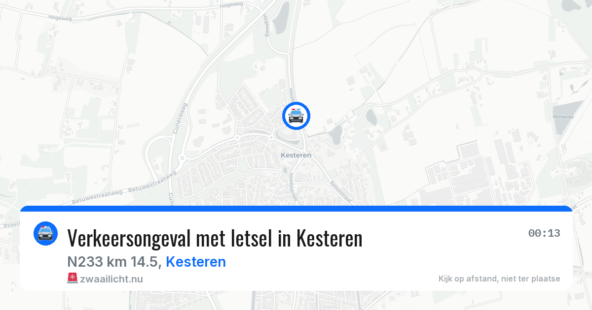 Verkeersongeval met letsel in Kesteren — 3 apr 2026
