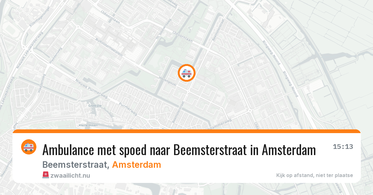 Ambulance met spoed naar Beemsterstraat in Amsterdam — 15 mei 2026