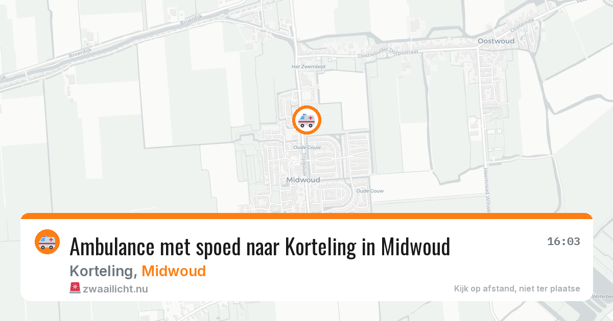 Ambulance met spoed naar Korteling in Midwoud — 4 mei 2026
