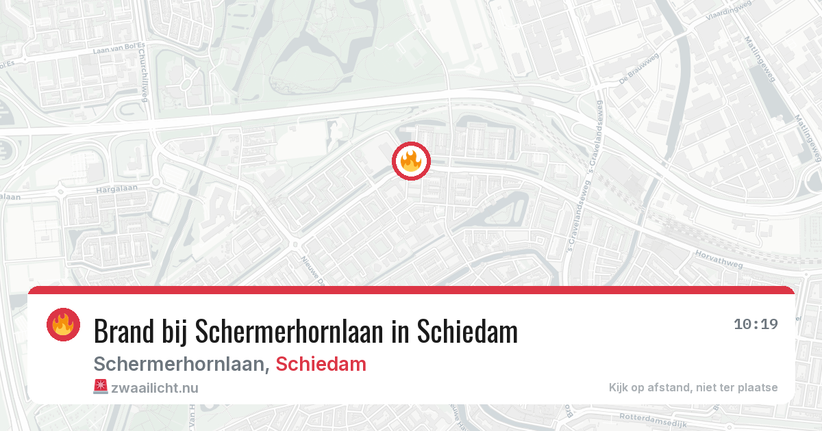 Brand bij Schermerhornlaan in Schiedam — 14 jul 2026