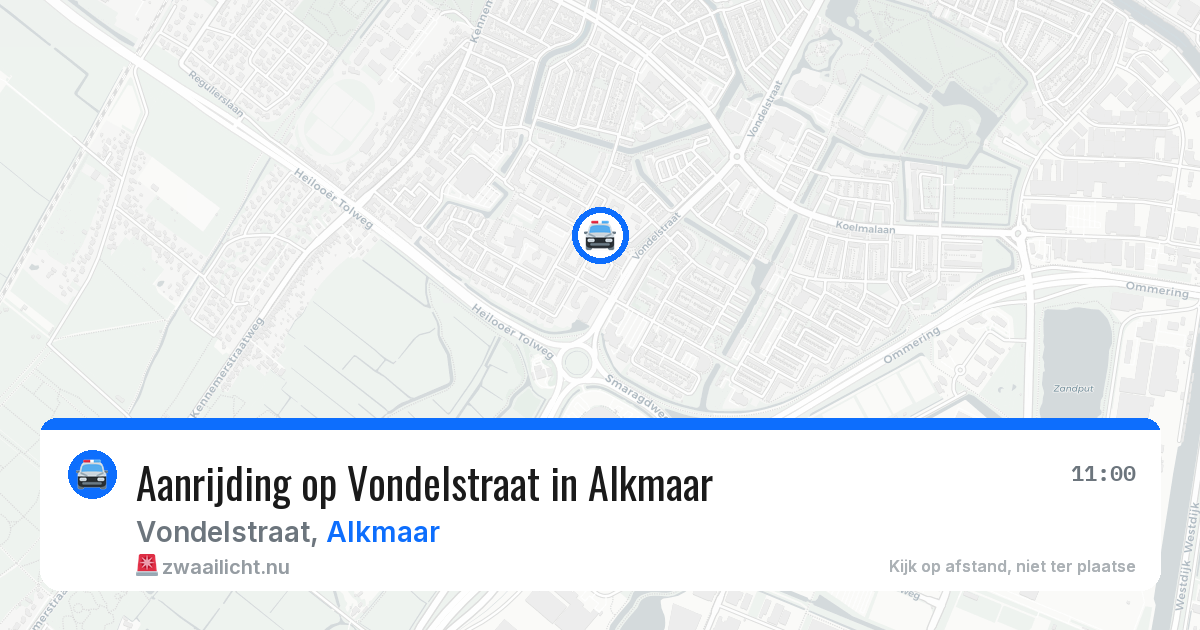 Aanrijding op Vondelstraat in Alkmaar — 24 jul 2026
