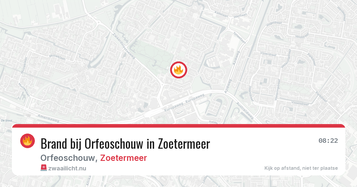 Brand bij Orfeoschouw in Zoetermeer — 21 mrt 2026