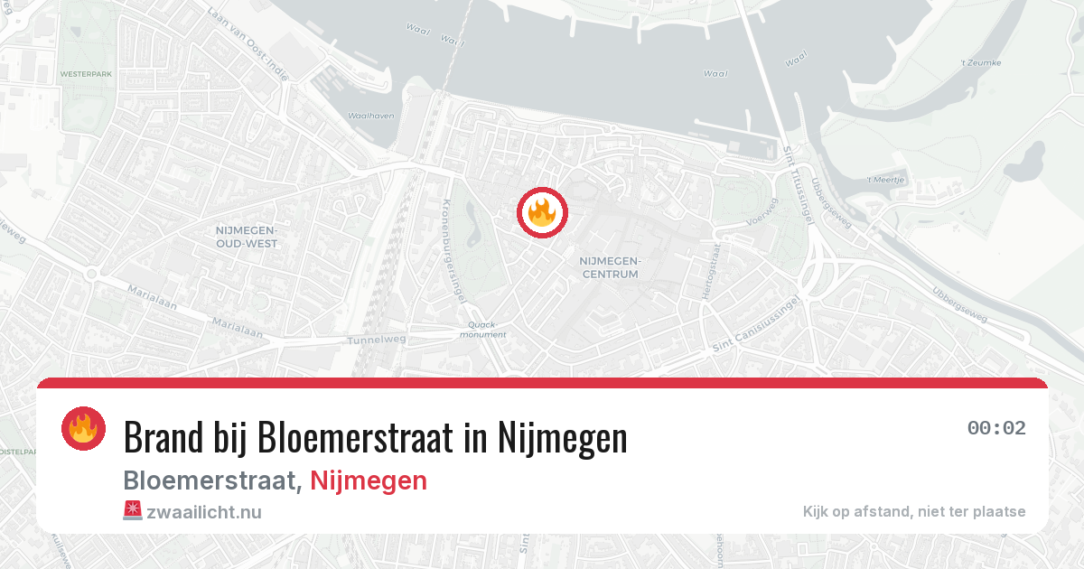 Brand bij Bloemerstraat in Nijmegen — 17 jul 2026