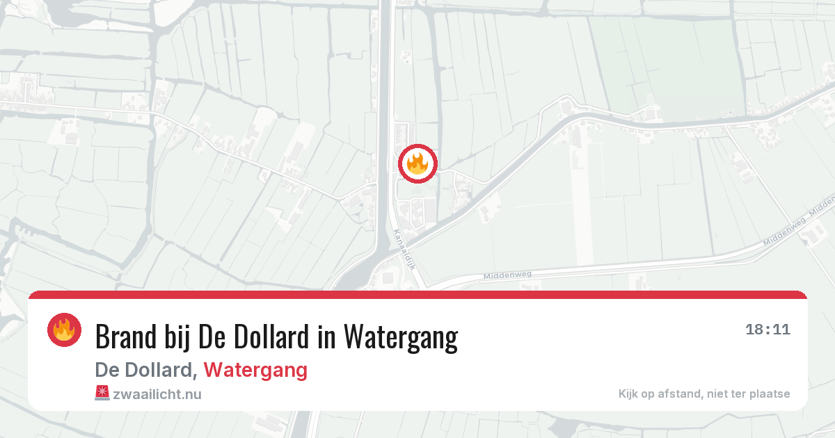 Brand bij De Dollard in Watergang — 12 jul 2026