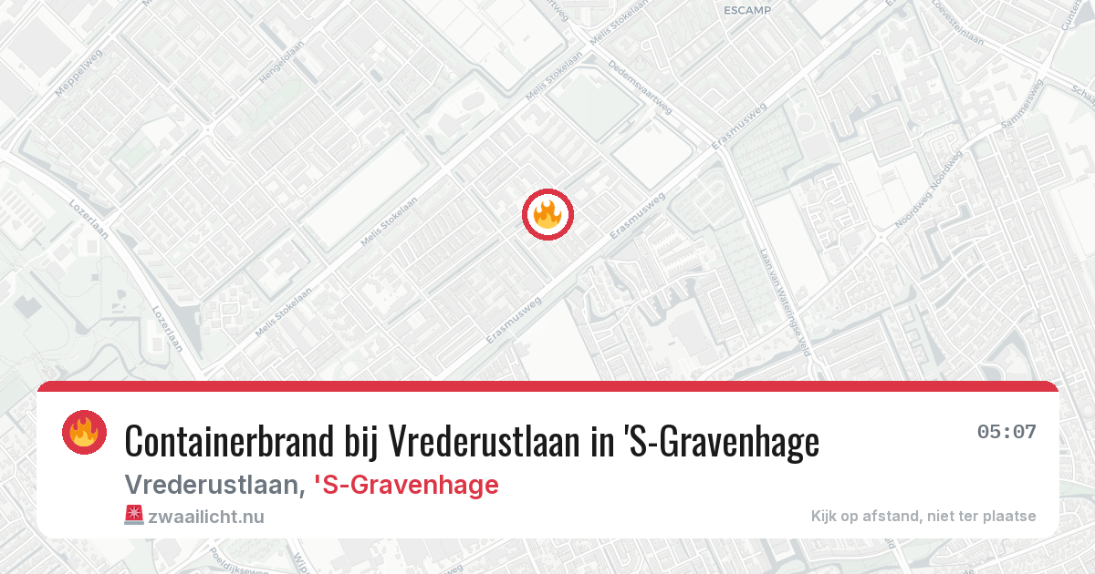 Containerbrand bij Vrederustlaan in 'S-Gravenhage — 29 mei 2026