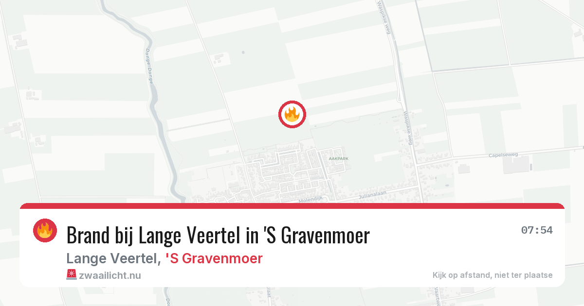 Brand bij Lange Veertel in 'S Gravenmoer — 31 mei 2026