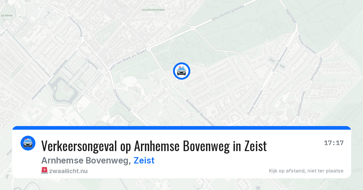Verkeersongeval op Arnhemse Bovenweg in Zeist — 13 jul 2026