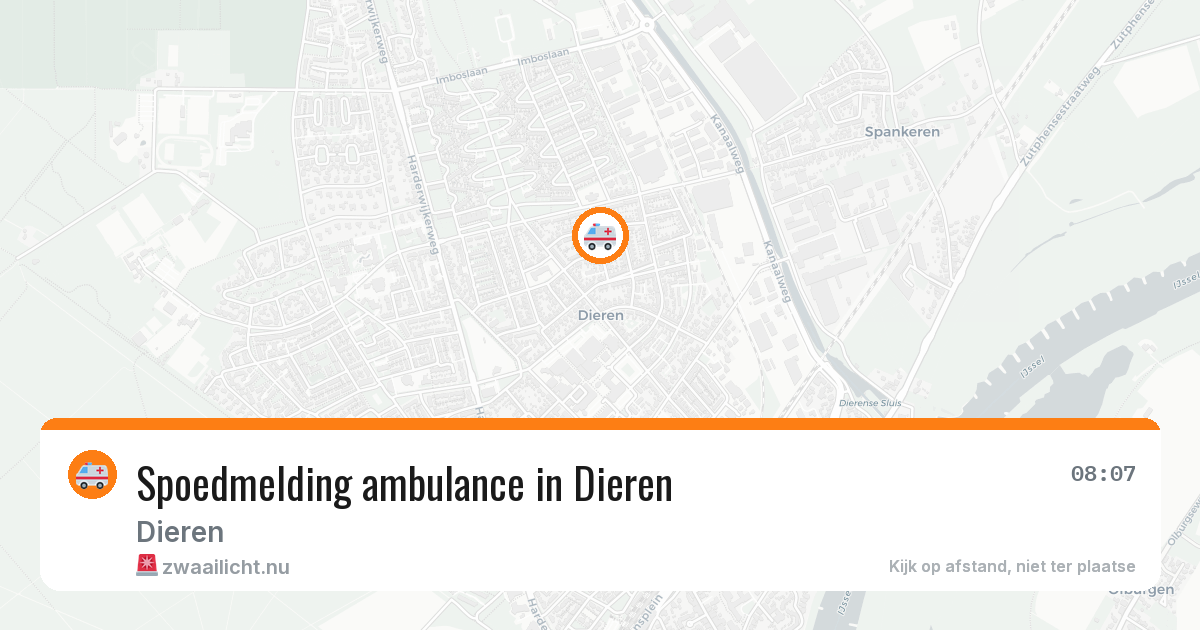 Spoedmelding ambulance in Dieren — 20 mei 2026