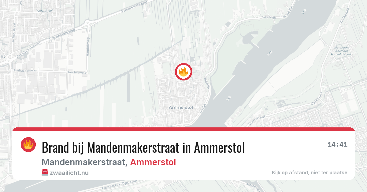 Brand bij Mandenmakerstraat in Ammerstol — 21 jul 2026