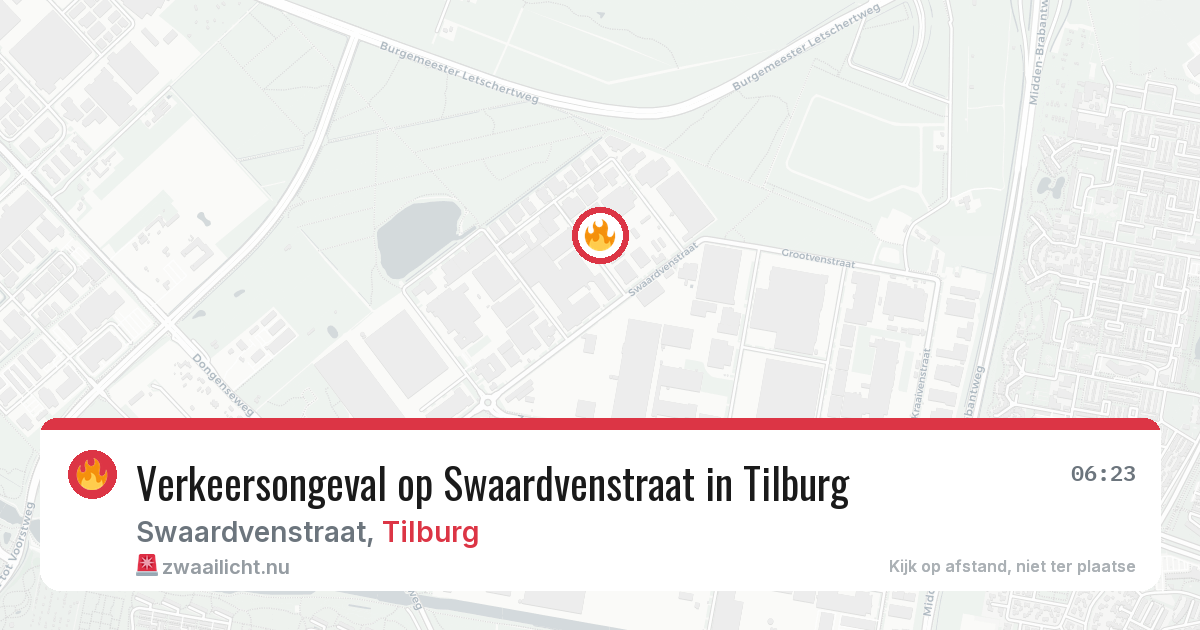 Verkeersongeval op Swaardvenstraat in Tilburg — 23 mrt 2026