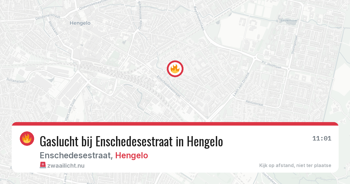 Gaslucht bij Enschedesestraat in Hengelo — 29 mei 2026