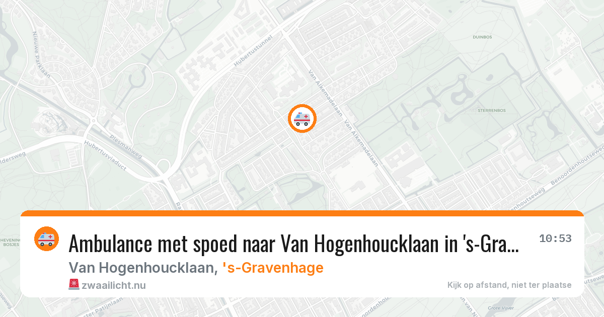 Ambulance met spoed naar Van Hogenhoucklaan in 's-Gravenhage — 22 mrt 2026
