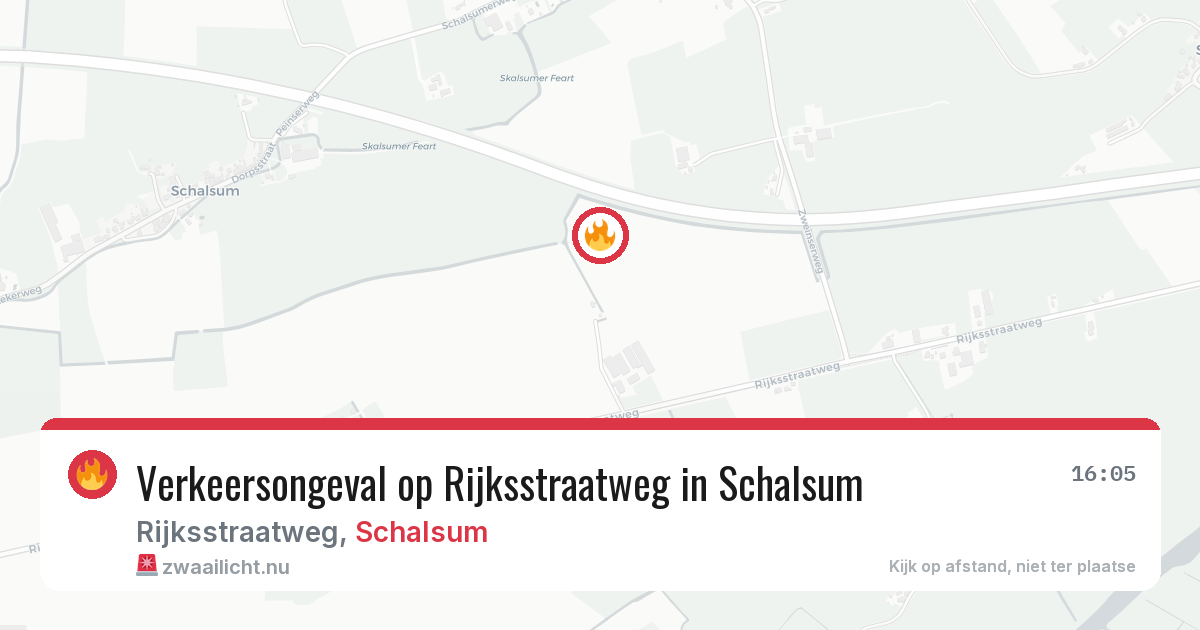 Verkeersongeval op Rijksstraatweg in Schalsum — 16 jul 2026
