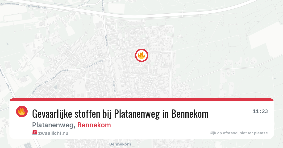 Gevaarlijke stoffen bij Platanenweg in Bennekom — 6 jun 2026