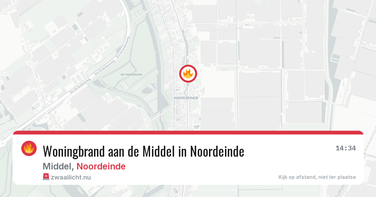 Woningbrand aan de Middel in Noordeinde — 20 apr 2026