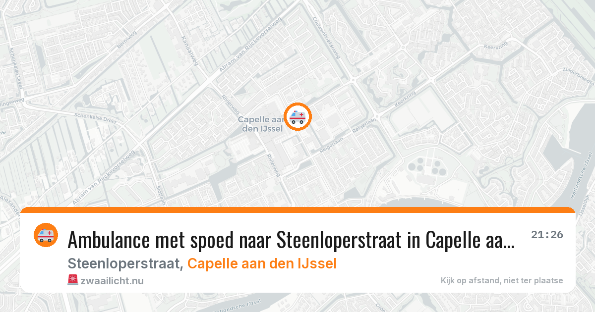 Ambulance met spoed naar Steenloperstraat in Capelle aan den IJssel — 22 mrt 2026