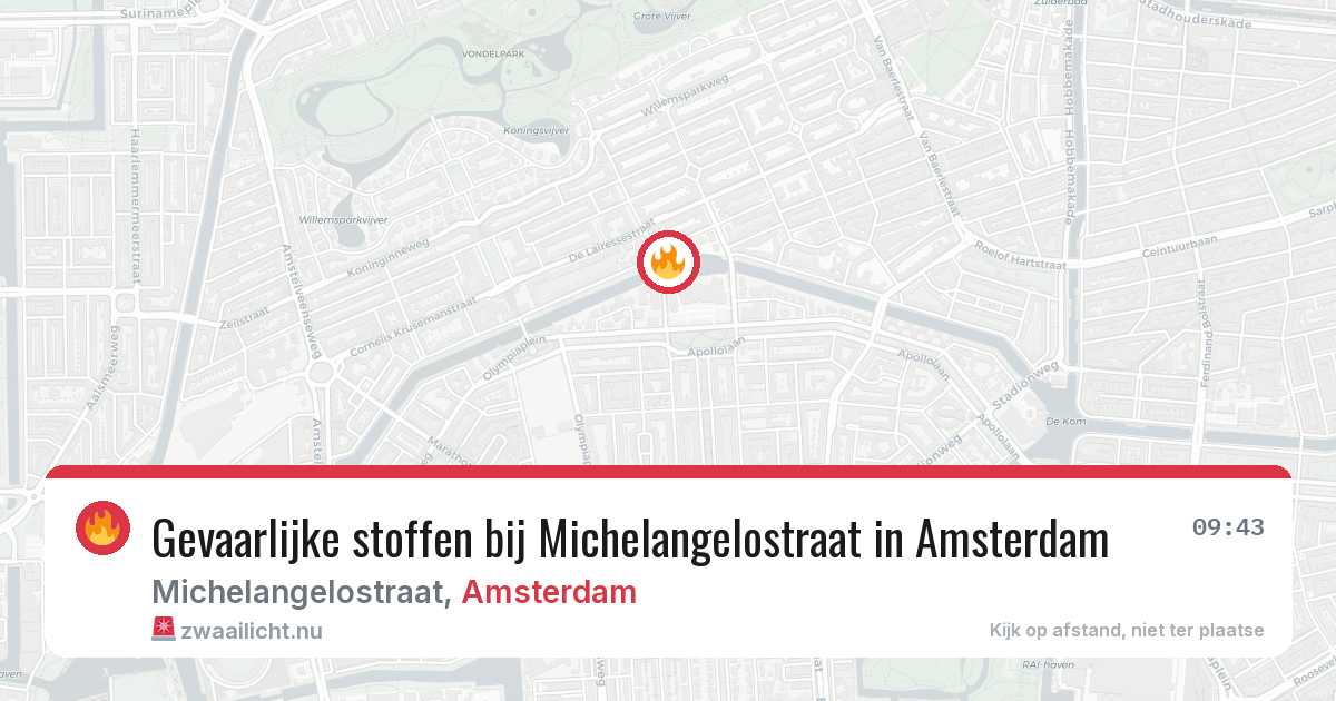 Gevaarlijke stoffen bij Michelangelostraat in Amsterdam — 1 jun 2026