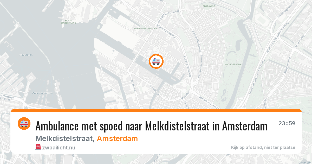 Ambulance met spoed naar Melkdistelstraat in Amsterdam — 4 jun 2026