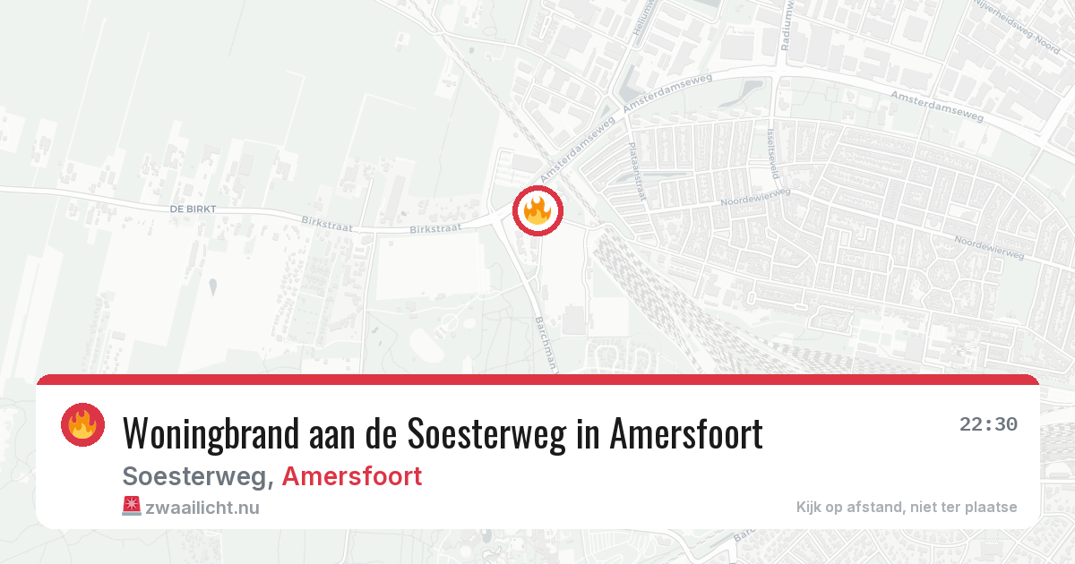 Woningbrand aan de Soesterweg in Amersfoort — 26 mrt 2026