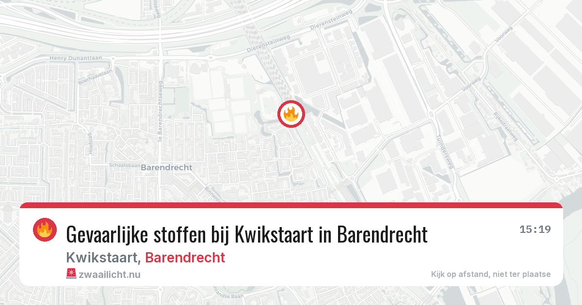Gevaarlijke stoffen bij Kwikstaart in Barendrecht — 20 apr 2026