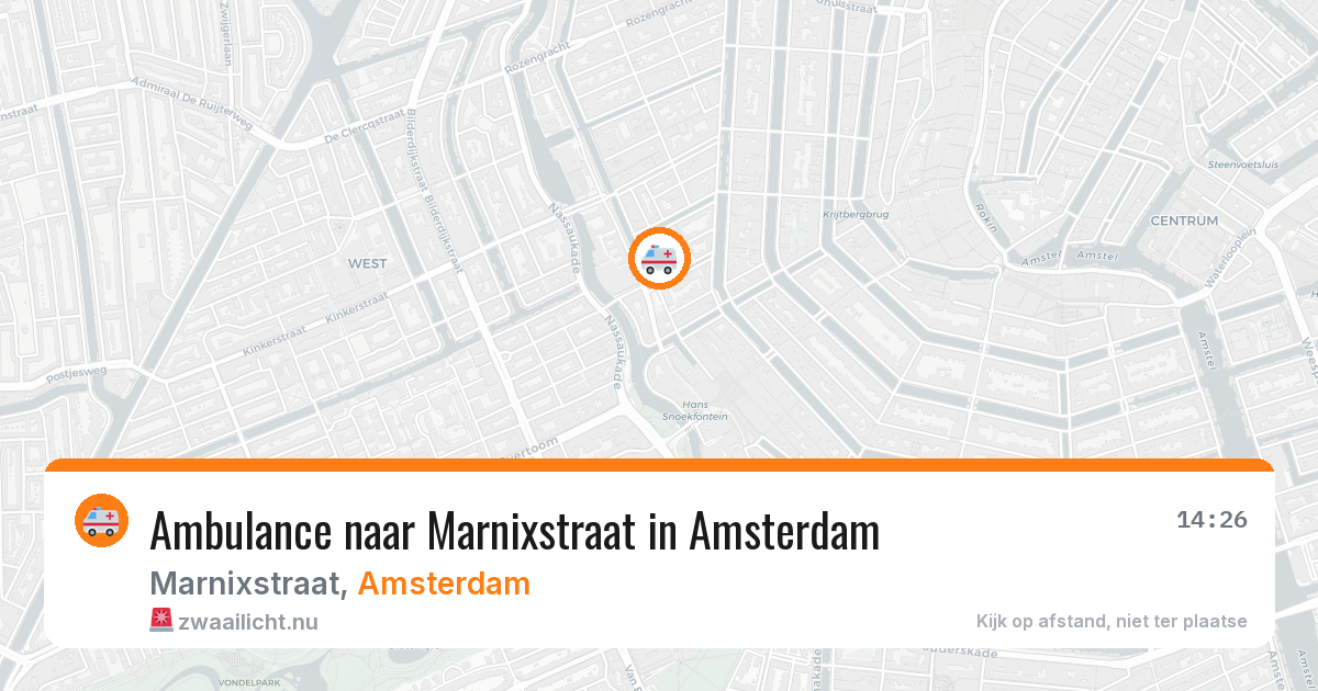 Ambulance naar Marnixstraat in Amsterdam — 12 jul 2026