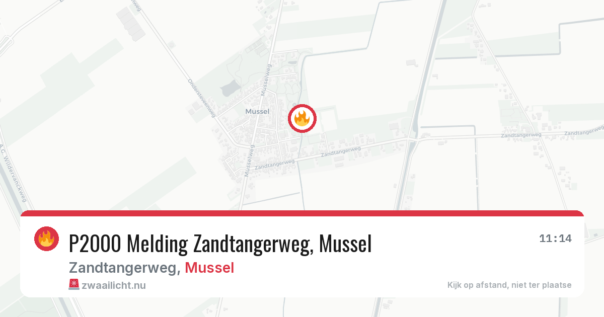 P2000 Melding Zandtangerweg, Mussel — 2 jul 2026