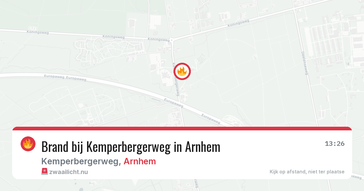 Brand bij Kemperbergerweg in Arnhem — 14 jul 2026