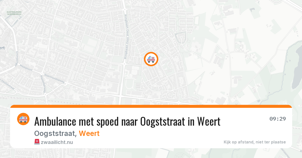 Ambulance met spoed naar Oogststraat in Weert — 20 jun 2026