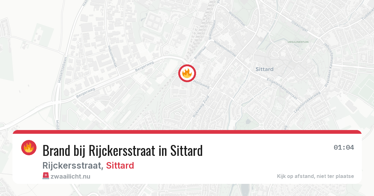 Brand bij Rijckersstraat in Sittard — 26 mrt 2026