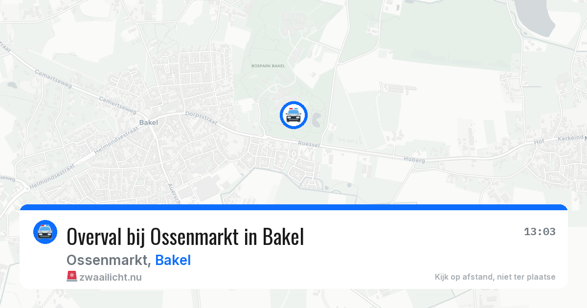 Overval bij Ossenmarkt in Bakel — 20 jul 2026