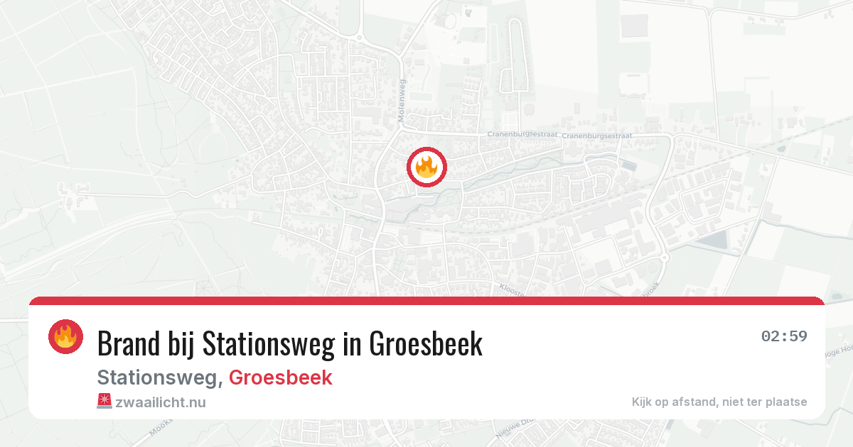 Brand bij Stationsweg in Groesbeek — 13 jul 2026