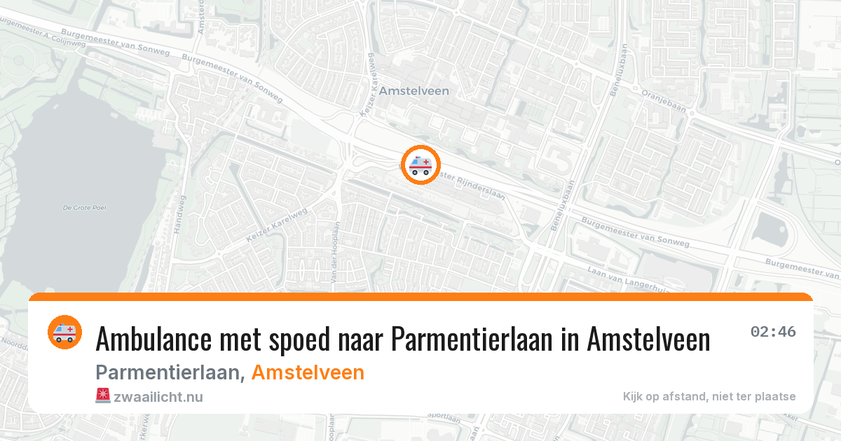 Ambulance met spoed naar Parmentierlaan in Amstelveen — 18 jul 2026