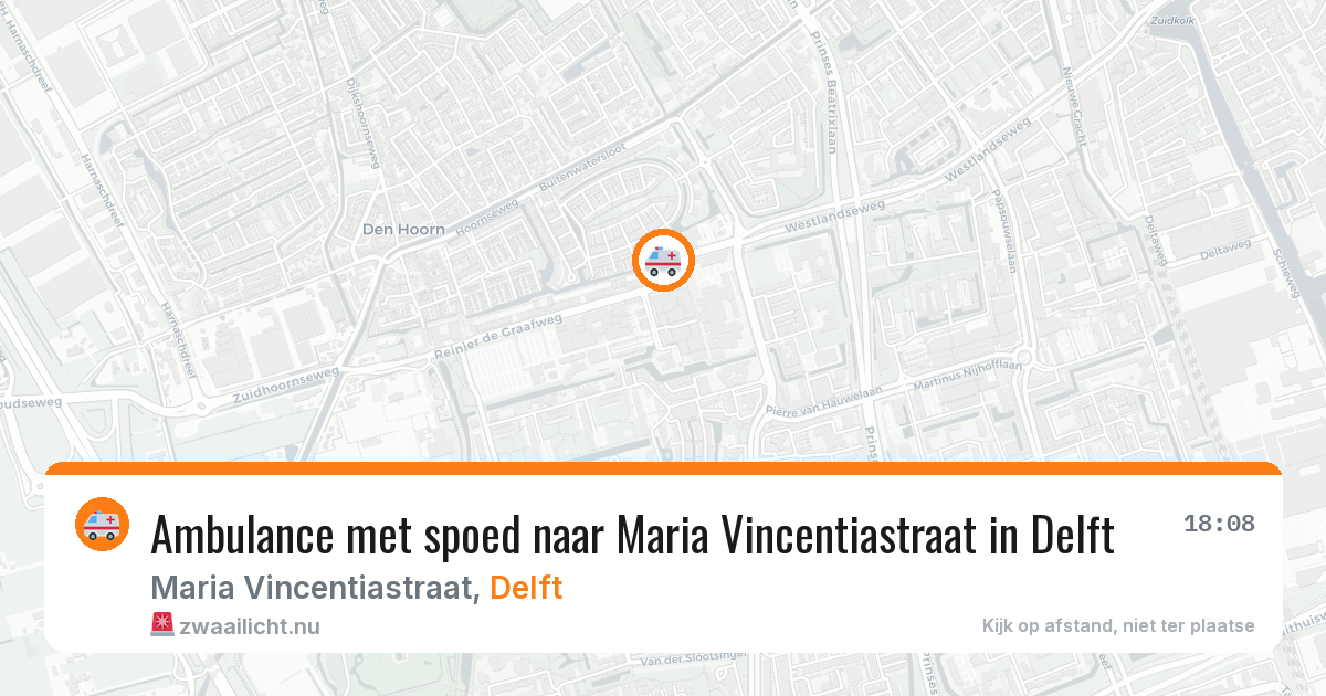 Ambulance met spoed naar Maria Vincentiastraat in Delft — 26 jul 2026