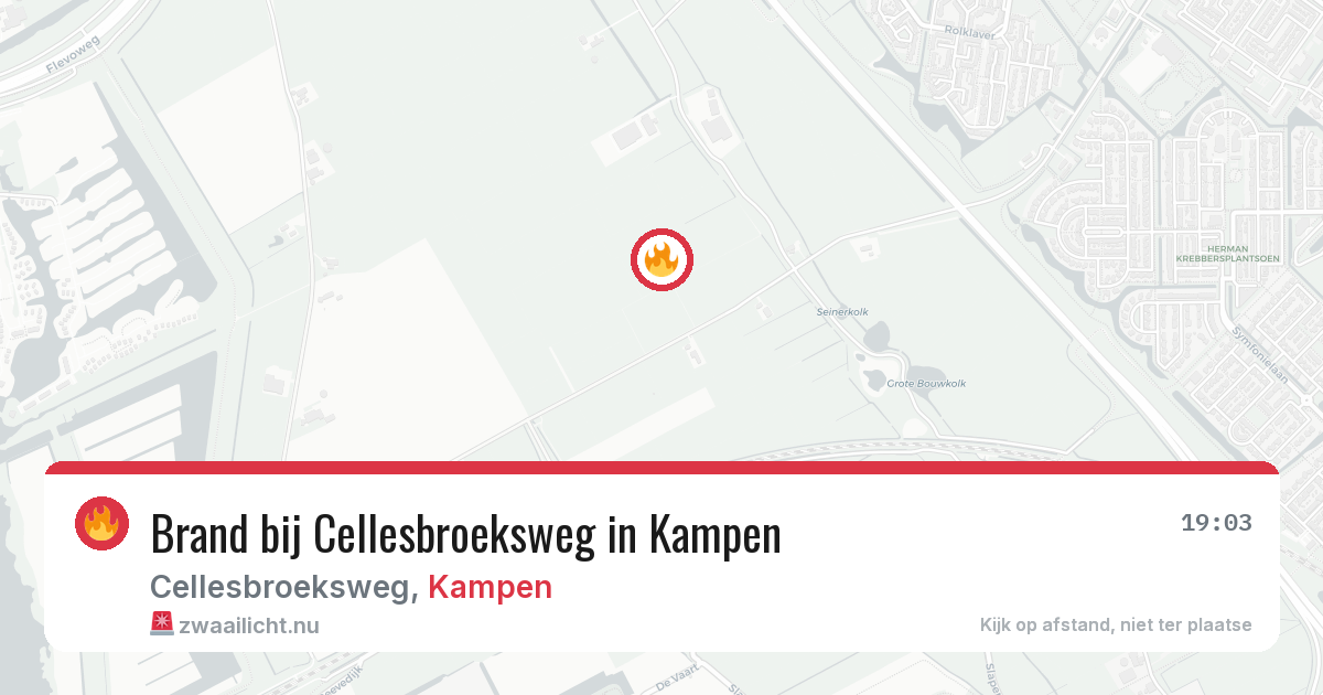 Brand bij Cellesbroeksweg in Kampen — 13 jul 2026