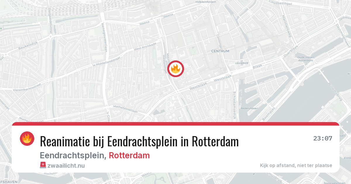 Reanimatie bij Eendrachtsplein in Rotterdam — 17 mei 2026