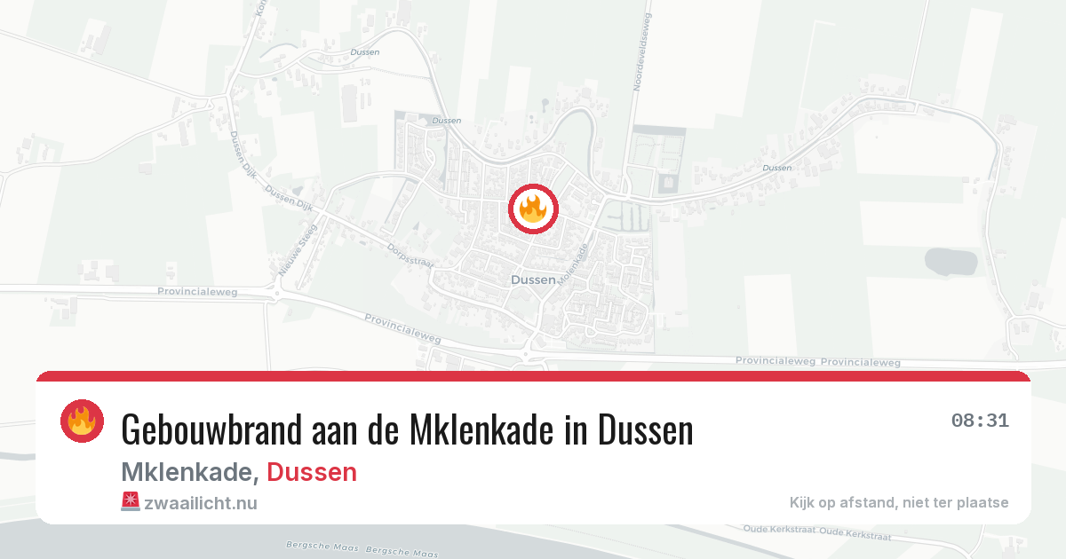 Gebouwbrand aan de Mklenkade in Dussen — 7 jul 2026