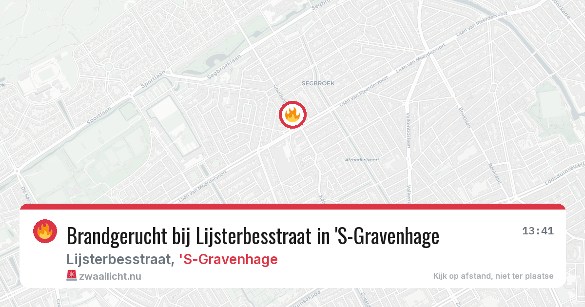 Brandgerucht bij Lijsterbesstraat in 'S-Gravenhage — 17 jul 2026