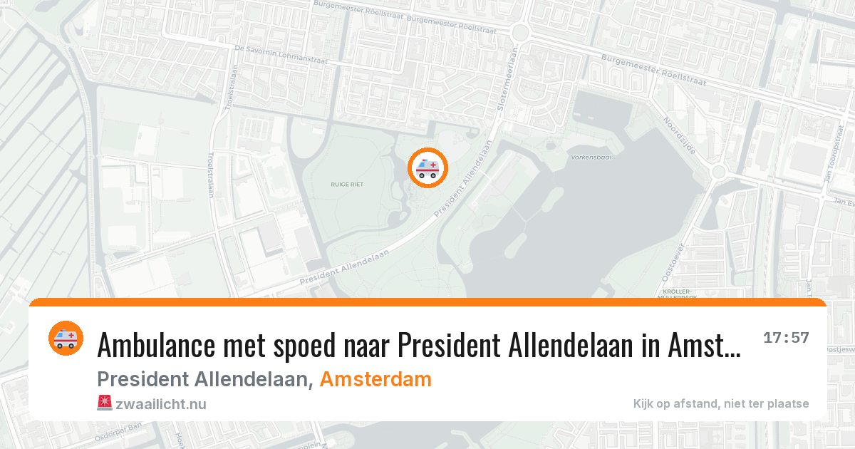 Ambulance met spoed naar President Allendelaan in Amsterdam — 10 apr 2026