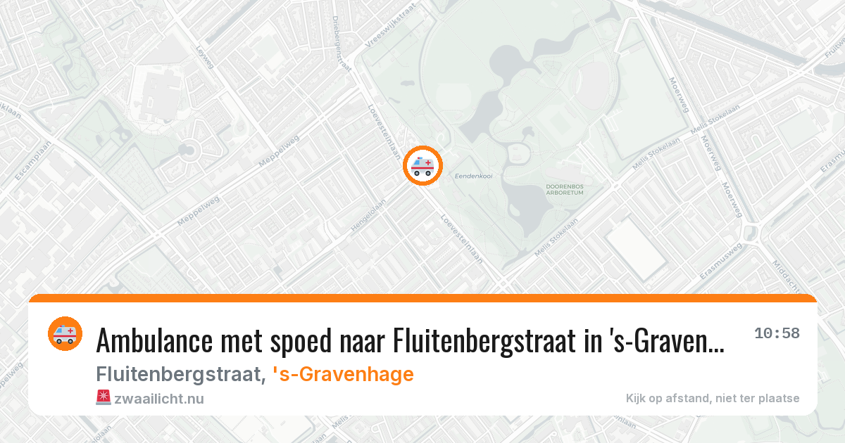 Ambulance met spoed naar Fluitenbergstraat in 's-Gravenhage — 10 jul 2026