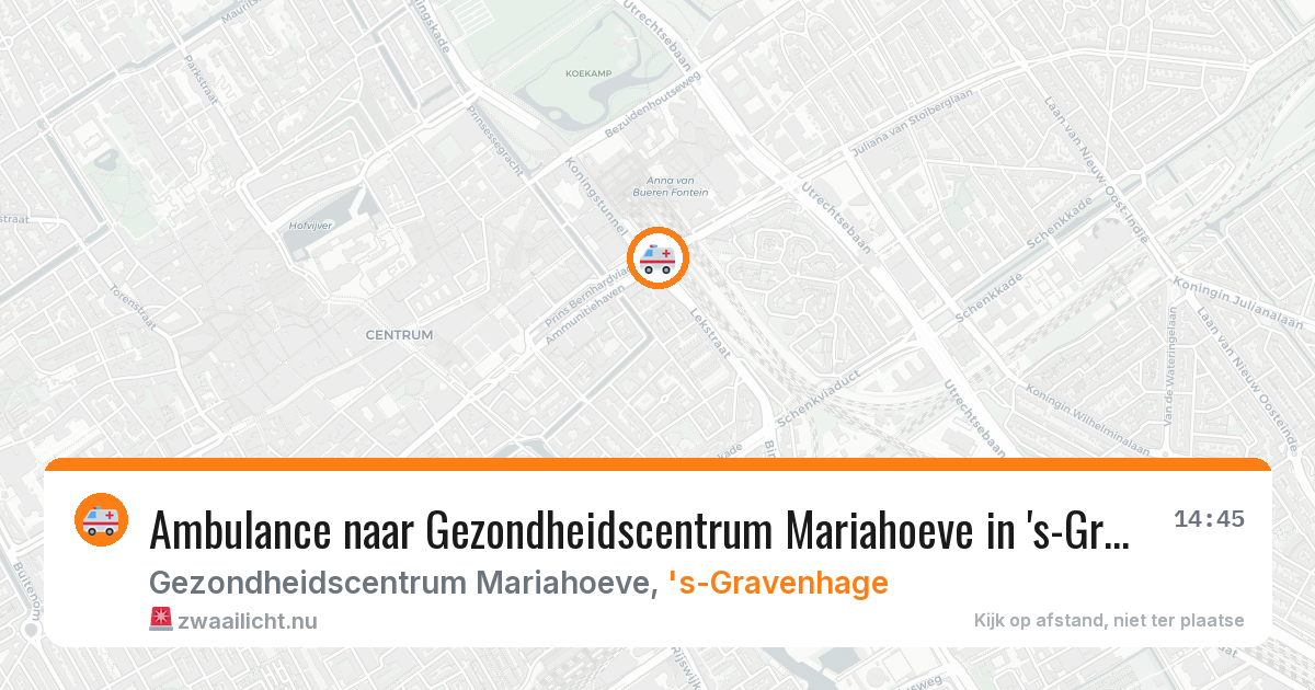 Ambulance naar Gezondheidscentrum Mariahoeve in 's-Gravenhage — 8 jun 2026