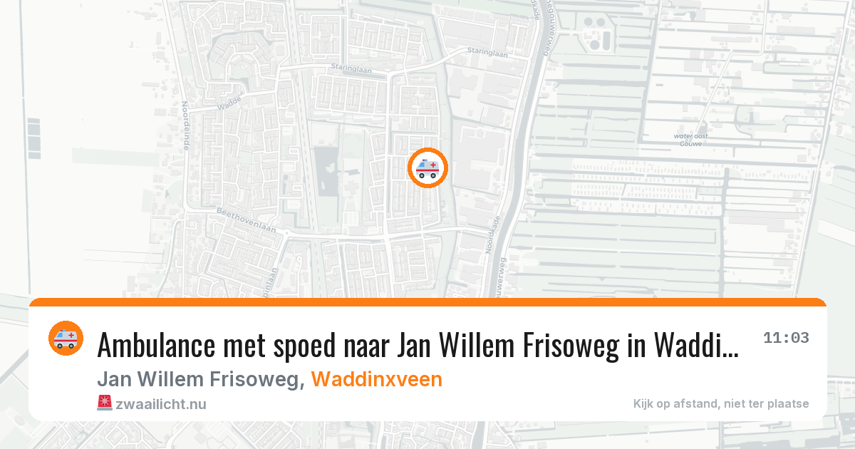 Ambulance met spoed naar Jan Willem Frisoweg in Waddinxveen — 27 jan 2026