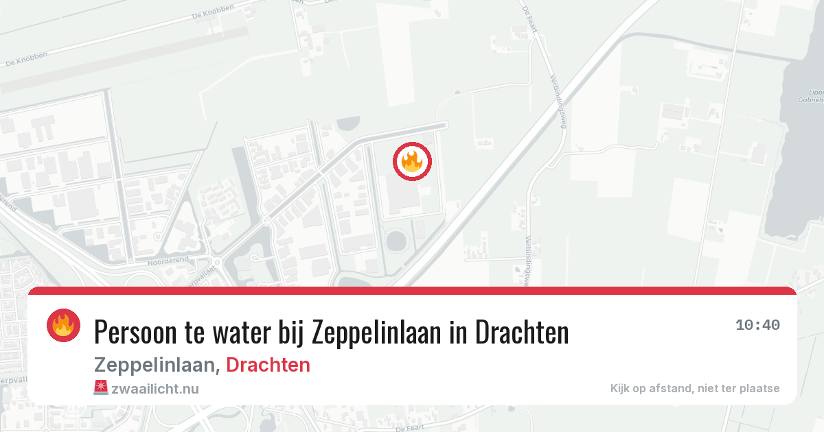 Persoon te water bij Zeppelinlaan in Drachten — 11 mei 2026