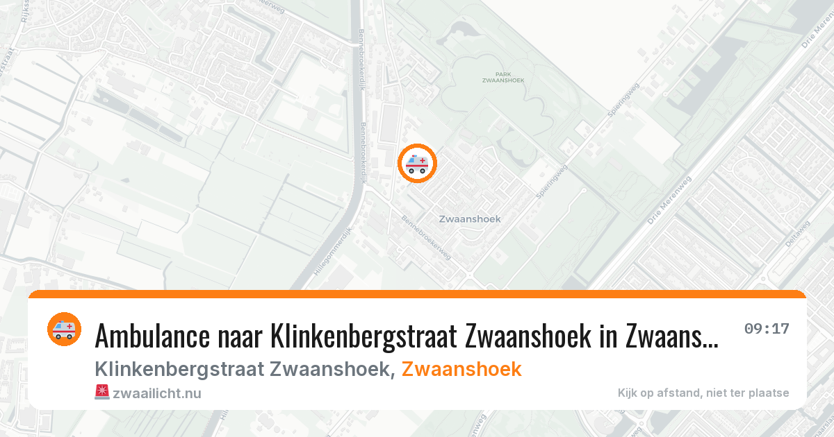 Ambulance naar Klinkenbergstraat Zwaanshoek in Zwaanshoek — 9 jul 2026