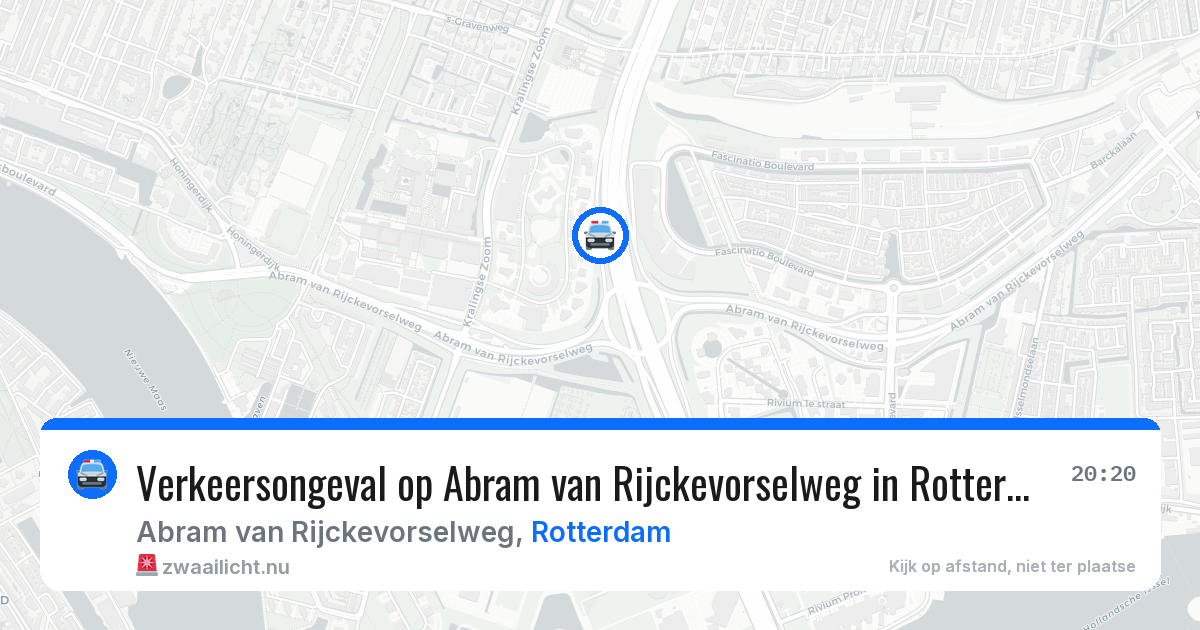 Verkeersongeval op Abram van Rijckevorselweg in Rotterdam — 22 mrt 2026